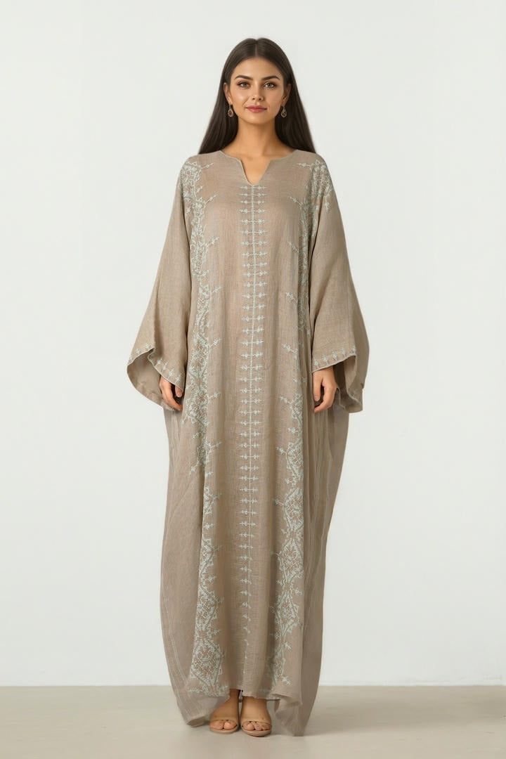 Embroidered Linen Kaftan