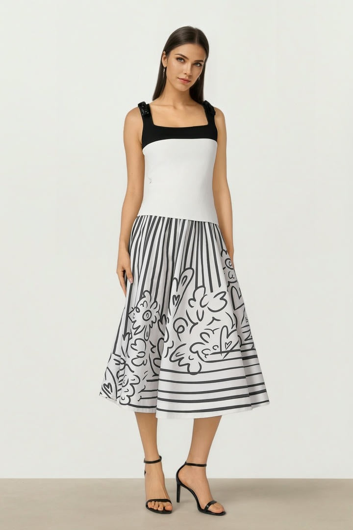 SQUARE NECK TOP WITH BOW DETAIL