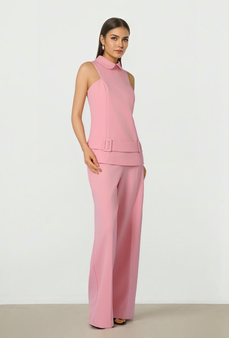 Pink Crepe Pants