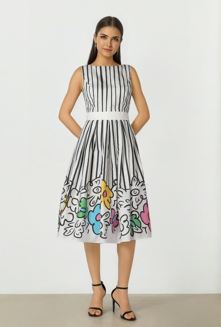 Printed Midi Dress