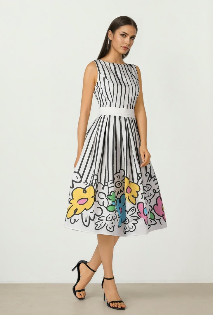 Printed Midi Dress