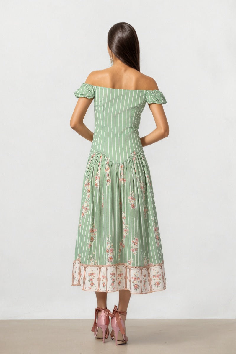 Printed Shoulder Dress