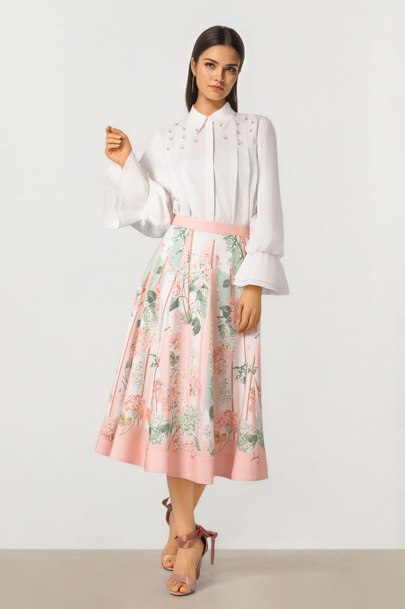 Floral Stripe Skirt