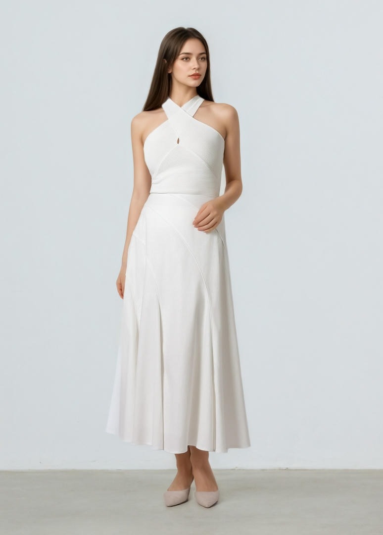Cross Halter necklne Top