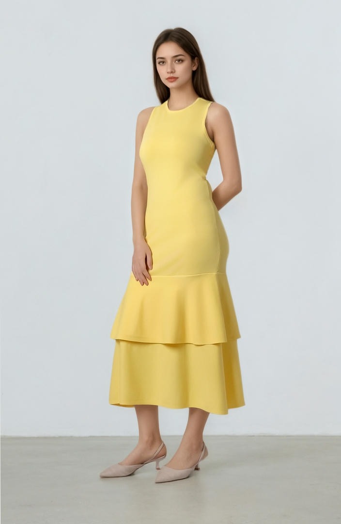 Ruffled Hem Knit Dress