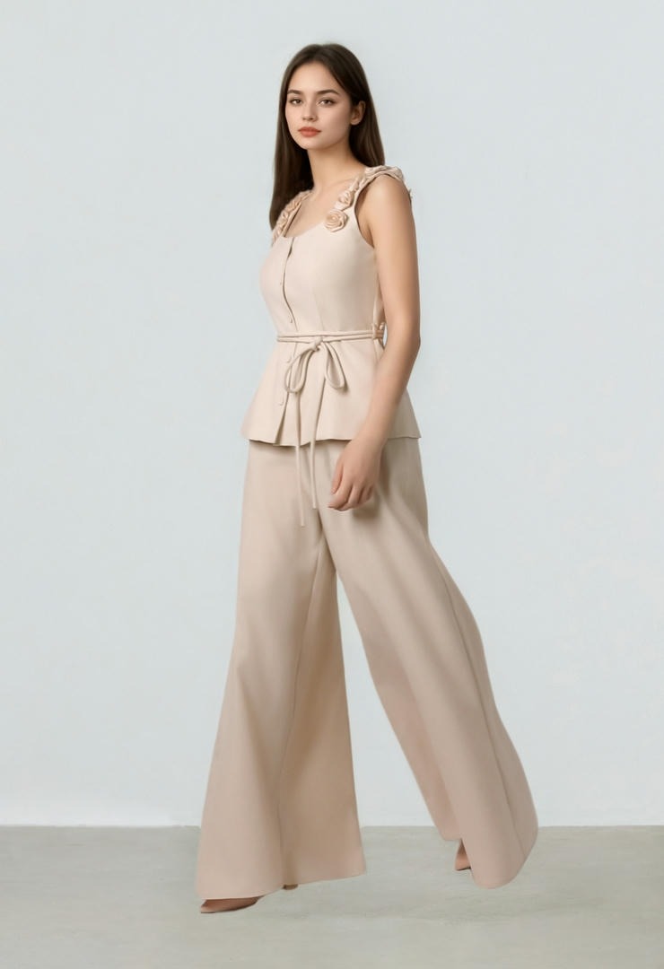 Rose Details crepe Top