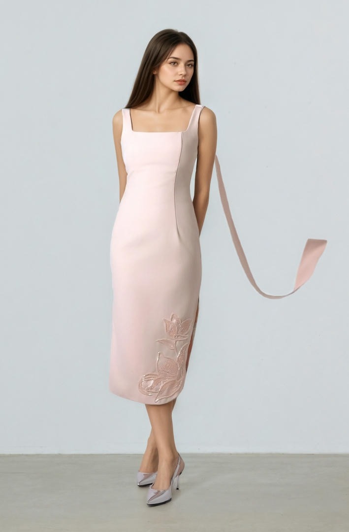 Hem embroidery dress