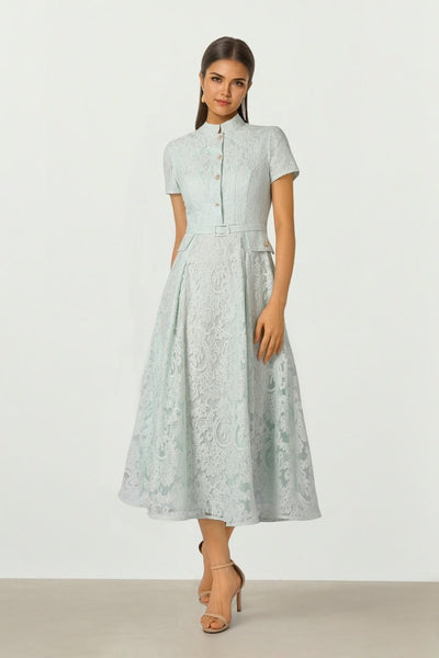 Belted Lace Dress