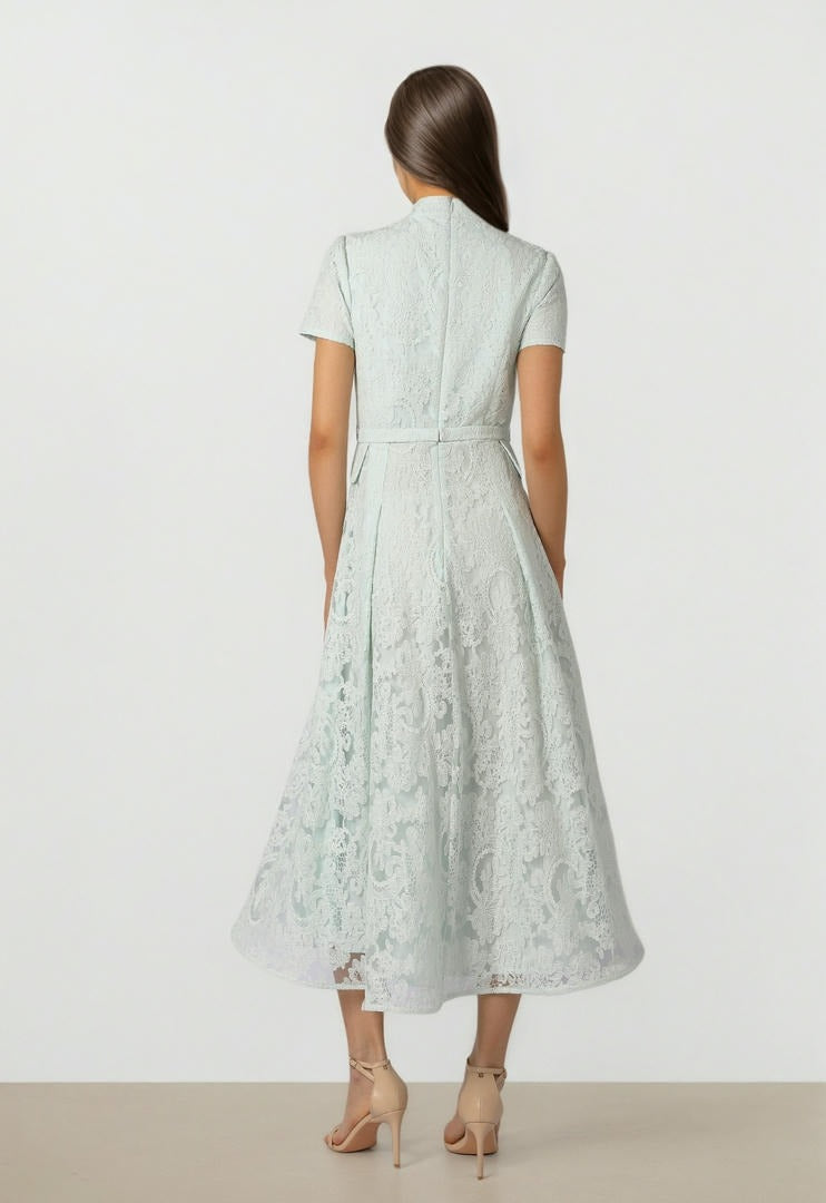 Belted Lace Dress