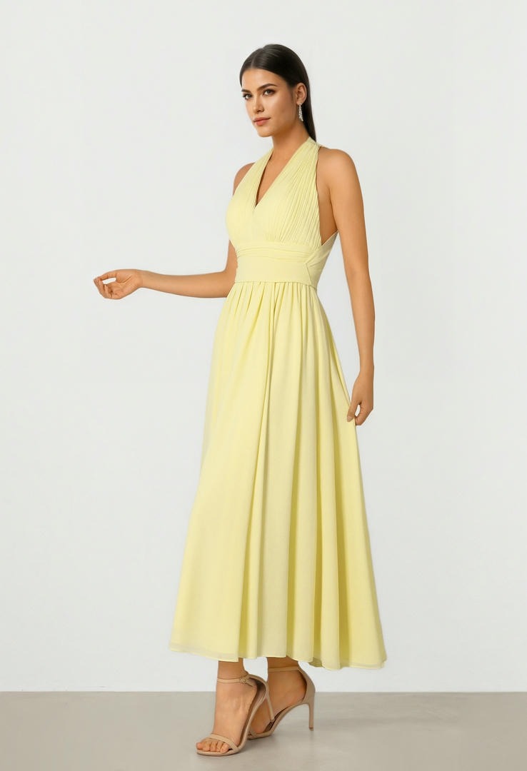 Yellow  Chiffon Dress