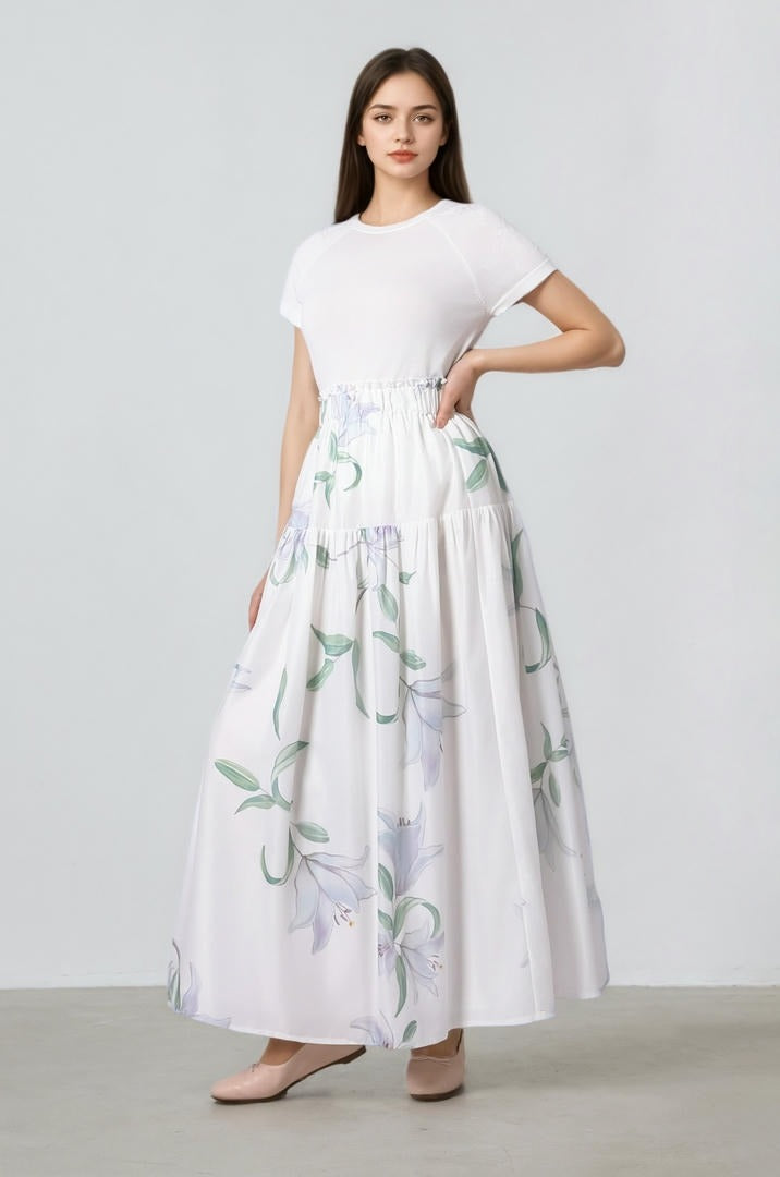 Full-Length floral print Skirt