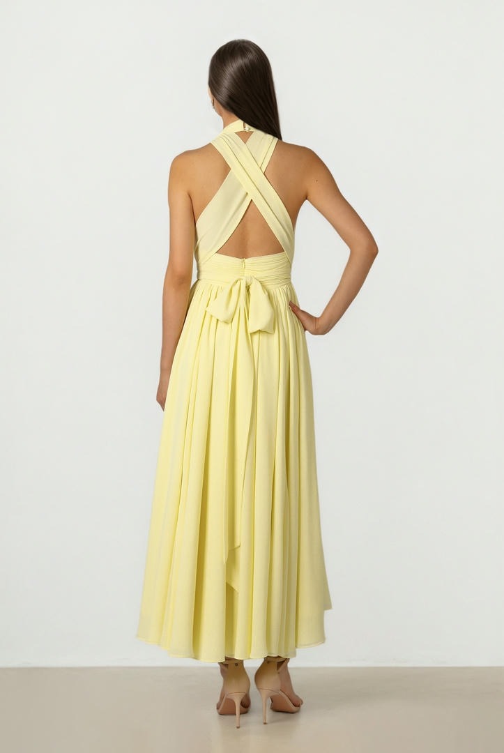 Yellow  Chiffon Dress