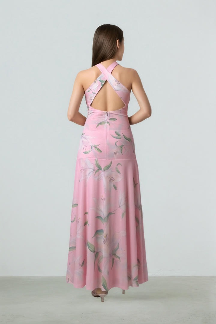 Ruched Printed Dress