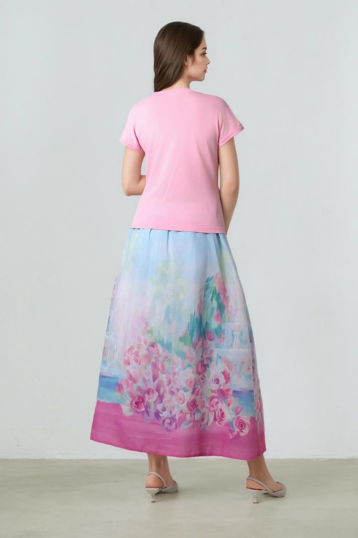 Printed A-Line Skirt