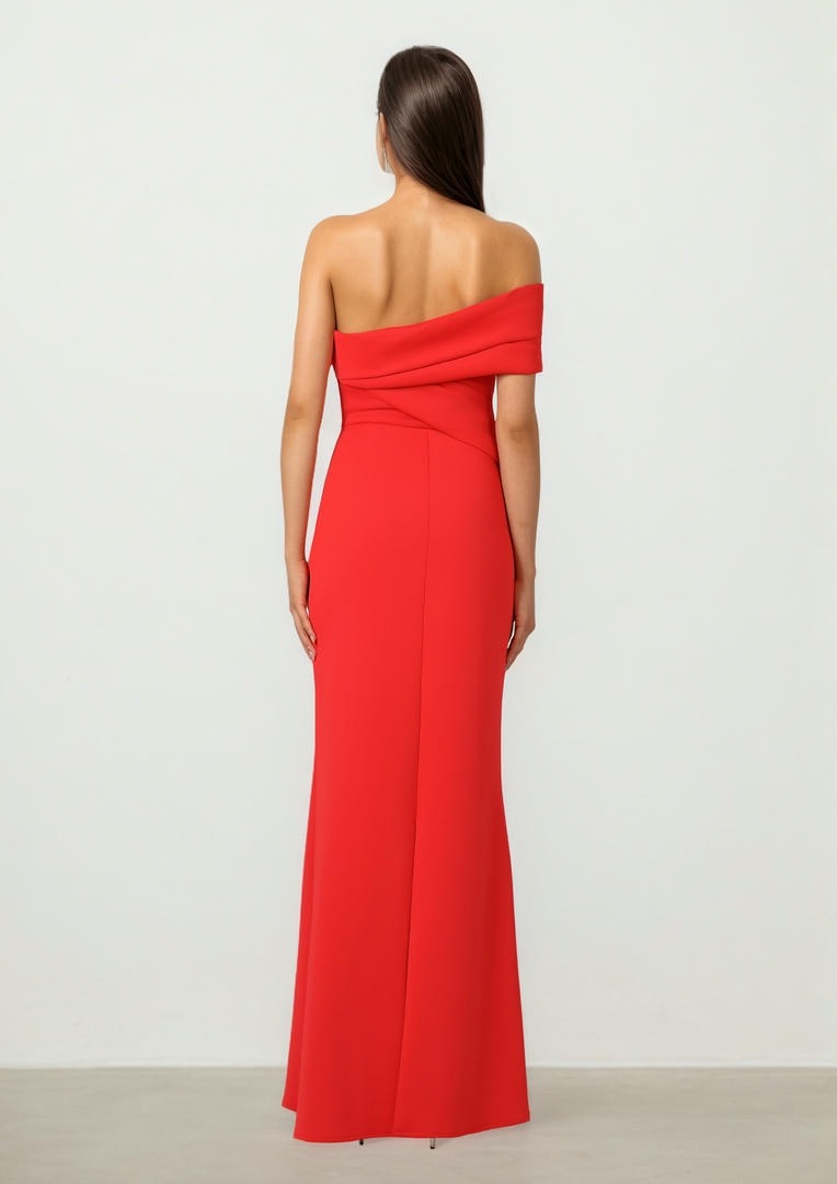 One-Shoulder REd Dress