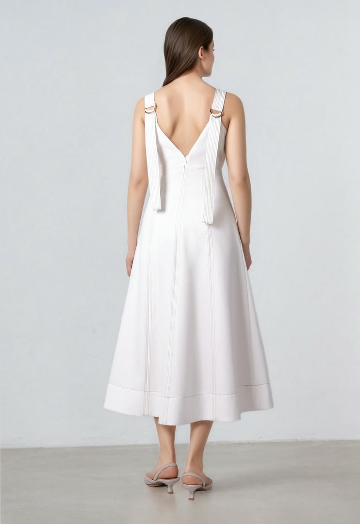 Cross Detail V-Neck Dress