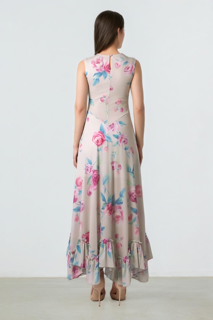 Ruffled hem mesh Dress