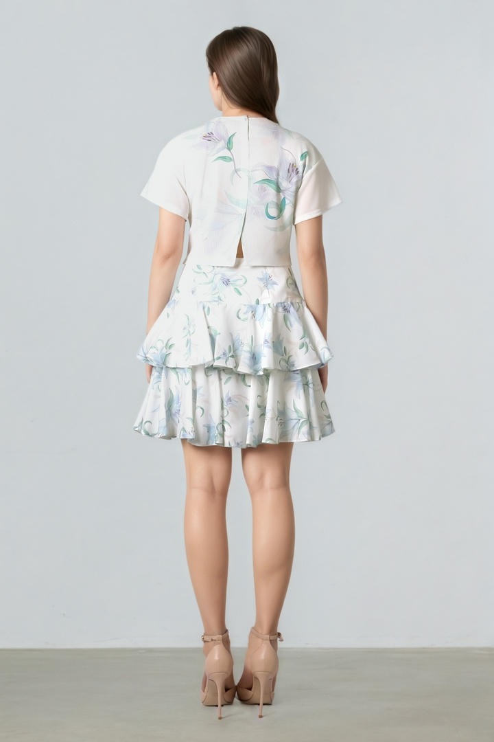 Ruffled layer mini skirt
