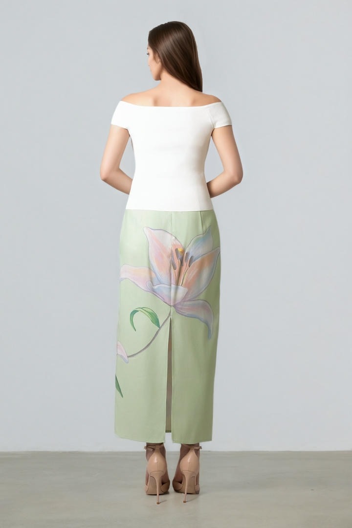 Printed Pencil Skirt