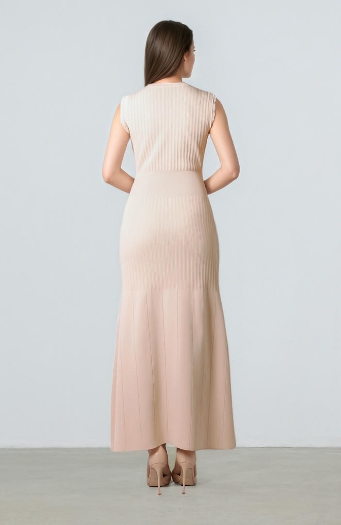 Buttoned knit dress