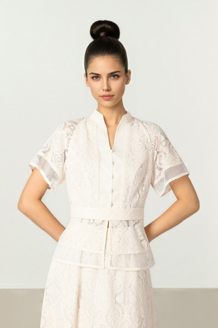 Lace Peplum Blouse