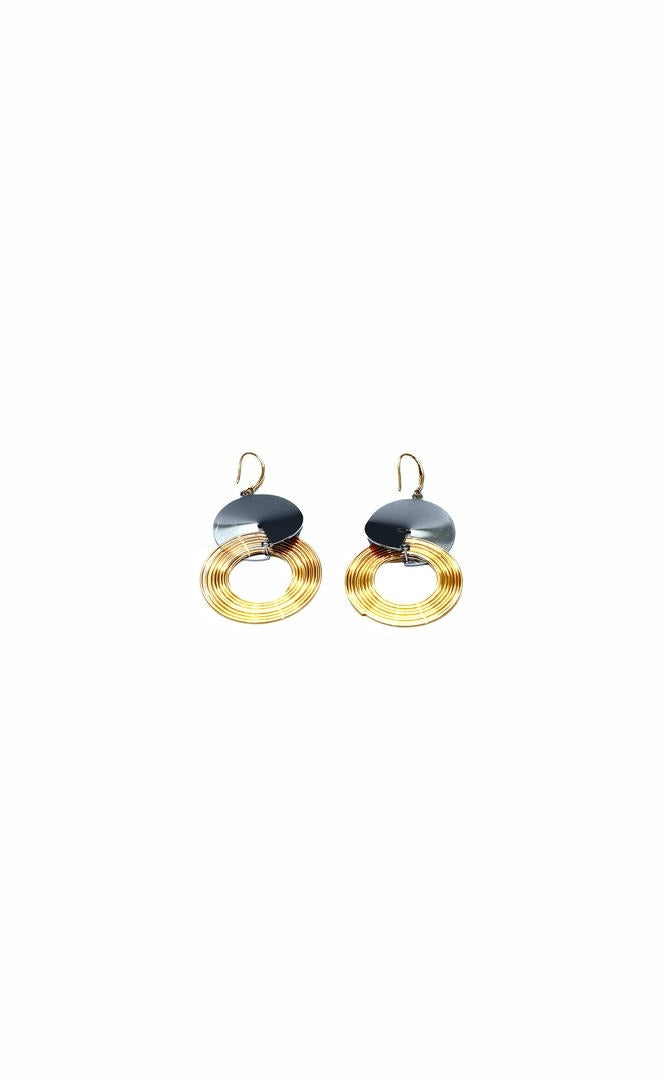 gold and silver tones earrings