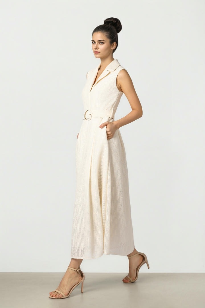 Lapelled Lace Dress