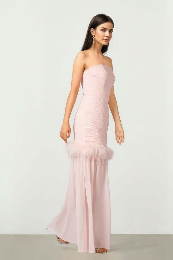 Feather Bustier Dress