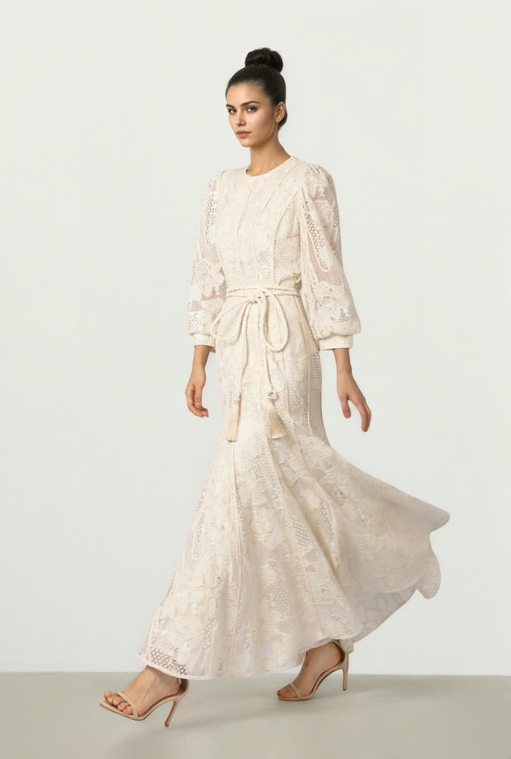 Cream Lace Maxi