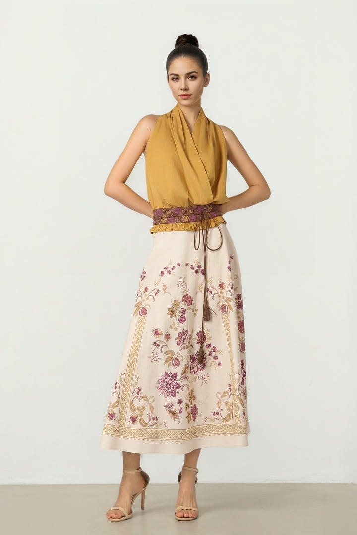 Belted Linen Top