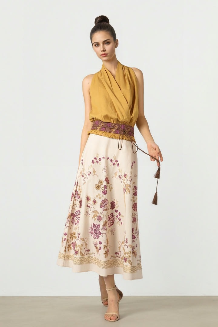 Belted Linen Top