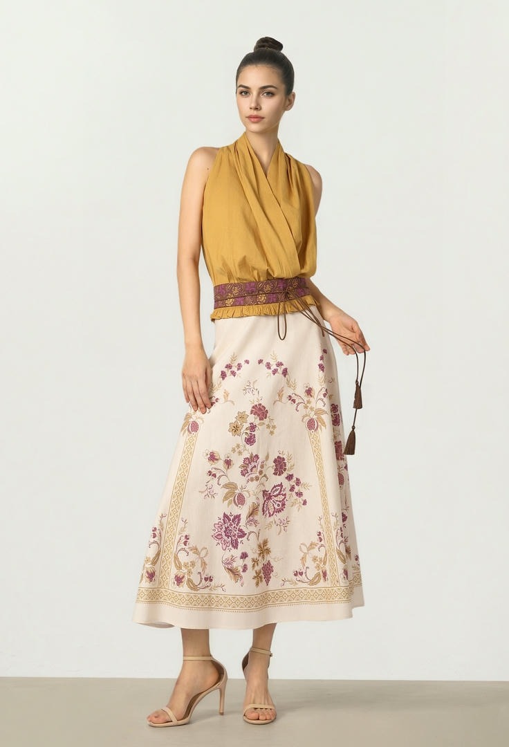 Belted Linen Top