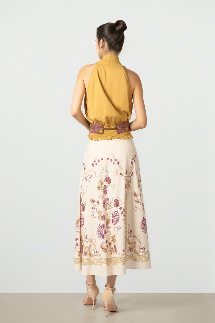 Floral Linen Skirt