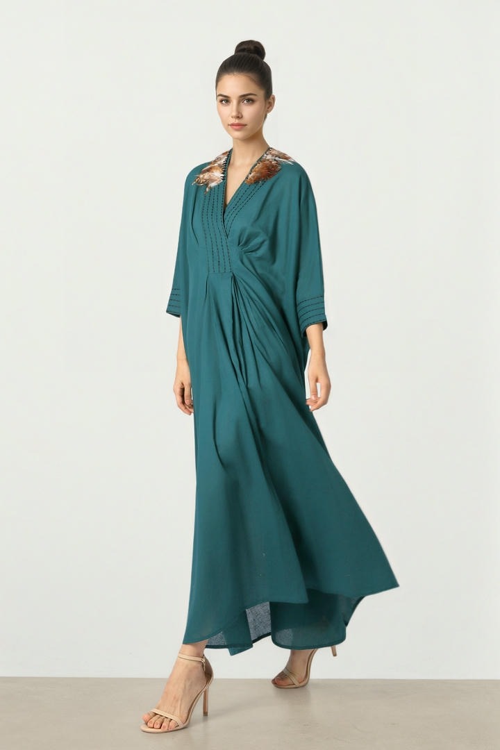 Feather Accent Kaftan