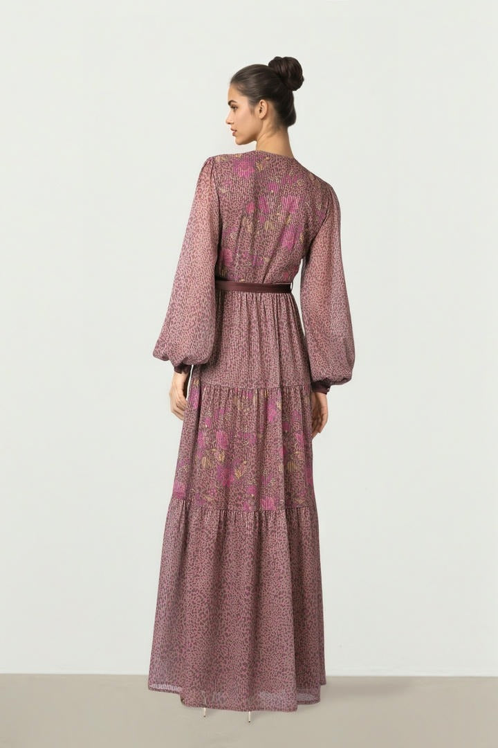 Embroidered Wrap Dress