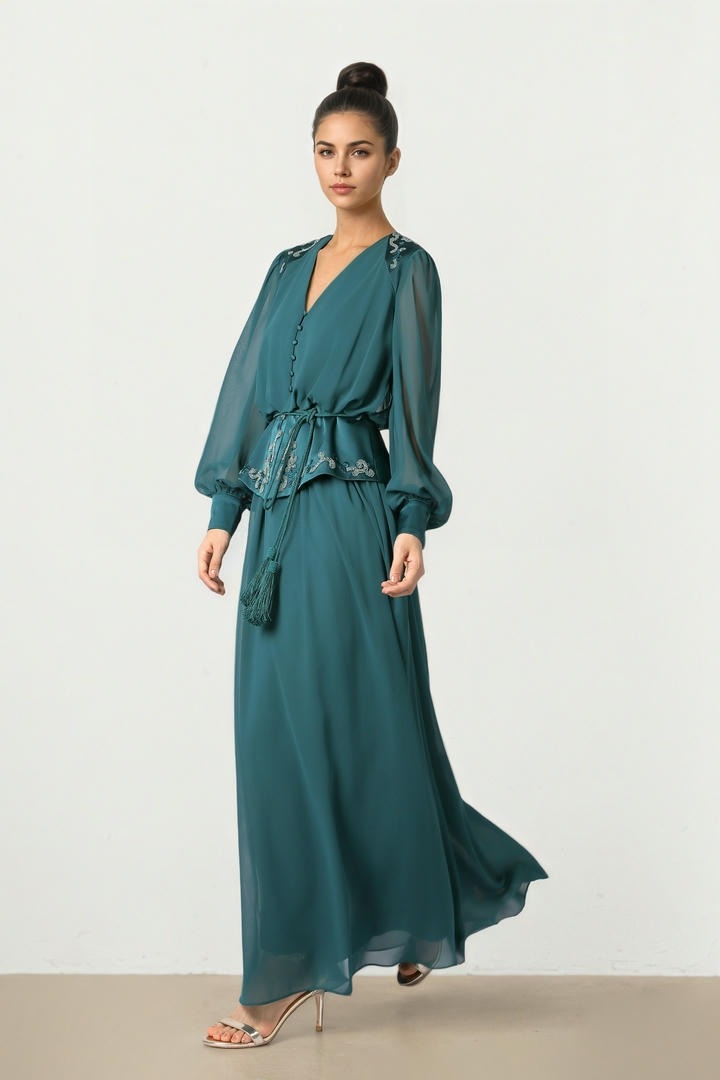 Draped Chiffon Dress