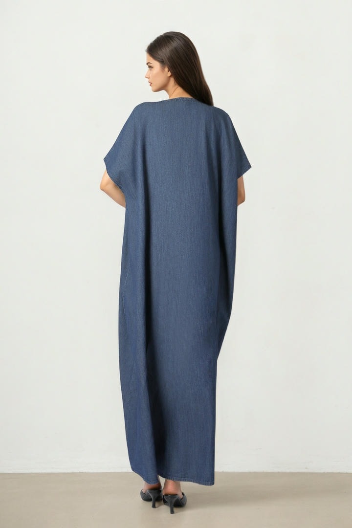 Beaded Denim Kaftan