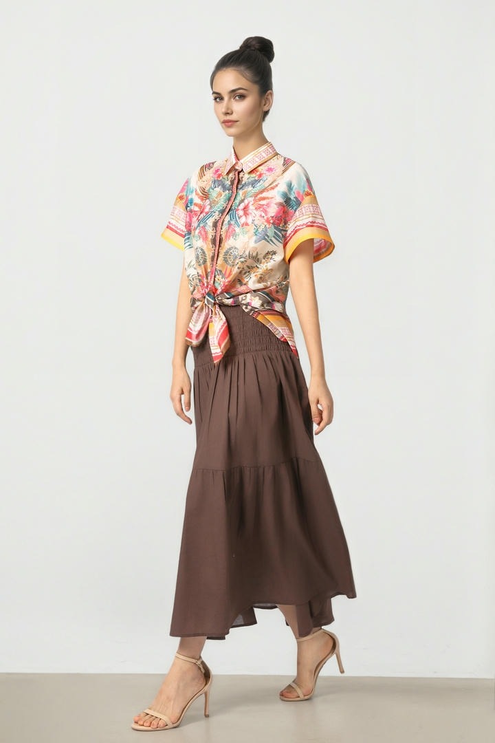 Smocked Waist Skirt
