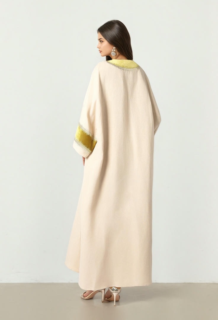 Beige Linen Kaftan