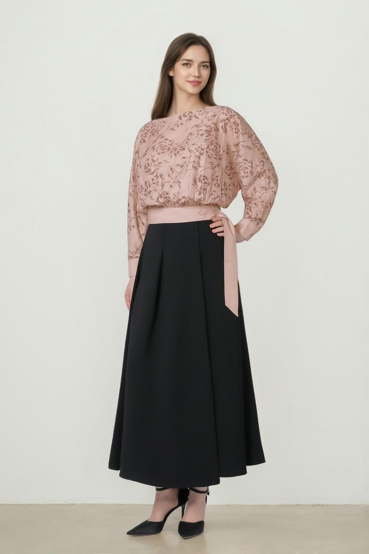 Flare Button Skirt