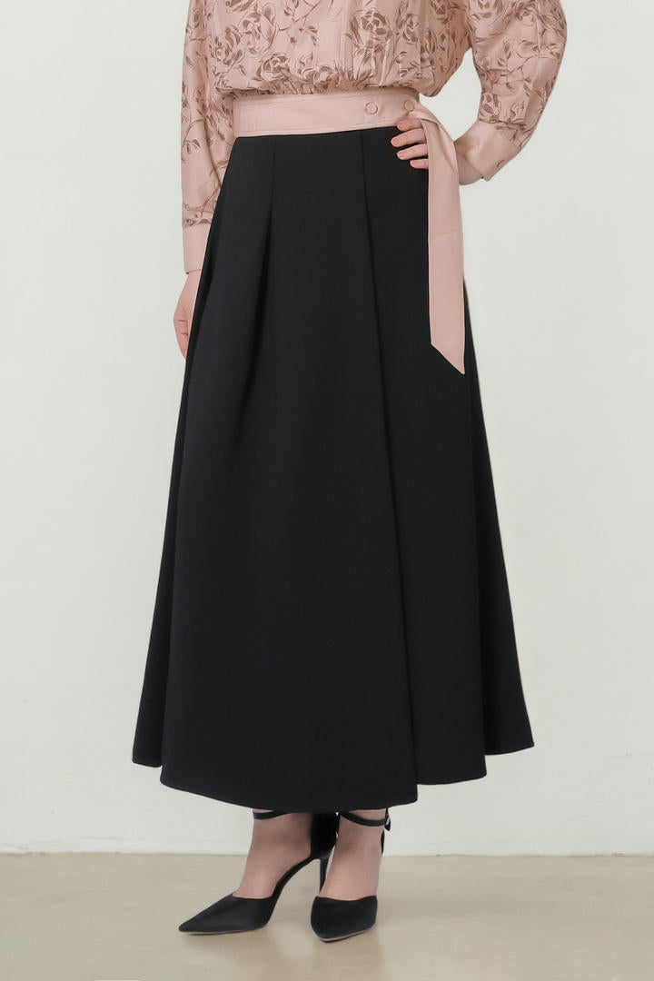 Flare Button Skirt