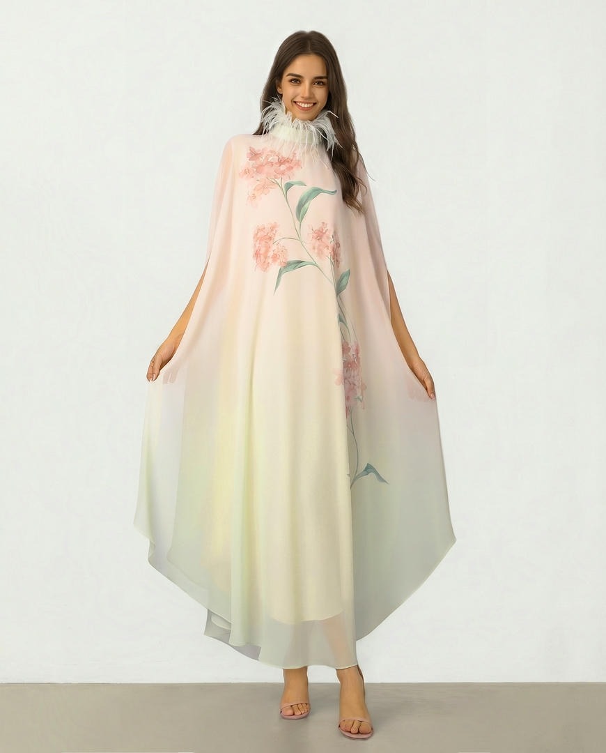 Chiffon Dress with Floral Print