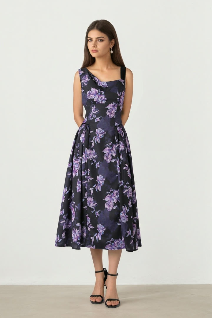 FLORAL PRINT MIDI DRESS