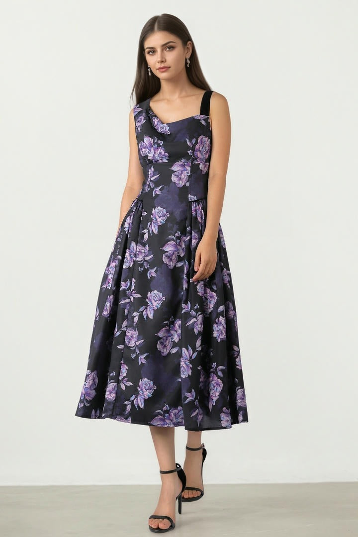 FLORAL PRINT MIDI DRESS