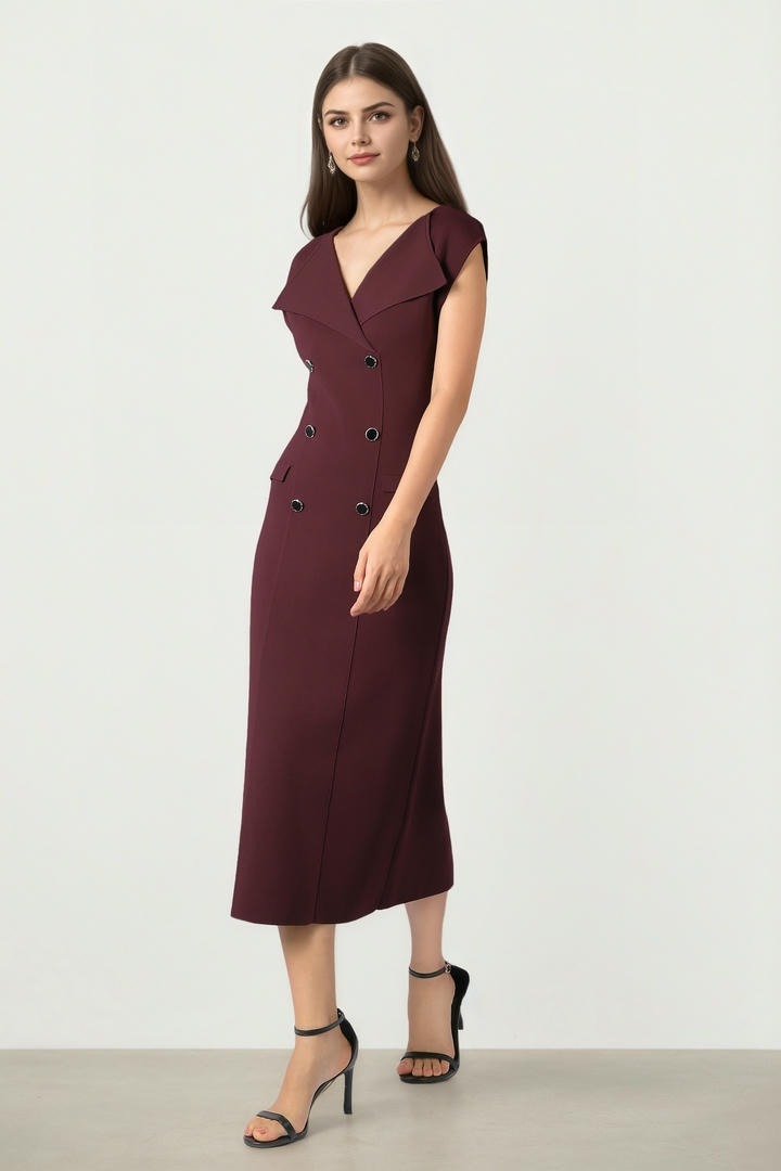 Double Breasted Knitted Dress