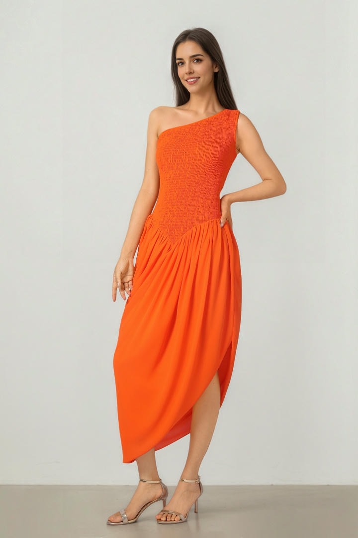 Draped Chiffon Dress