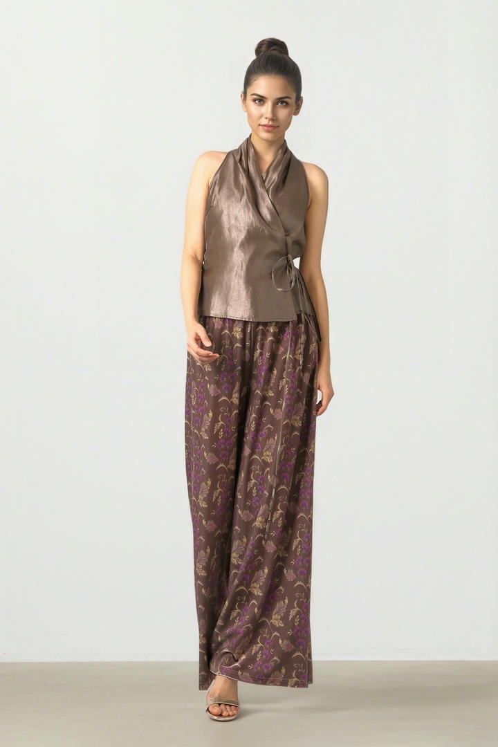 Wrap Taffeta Top
