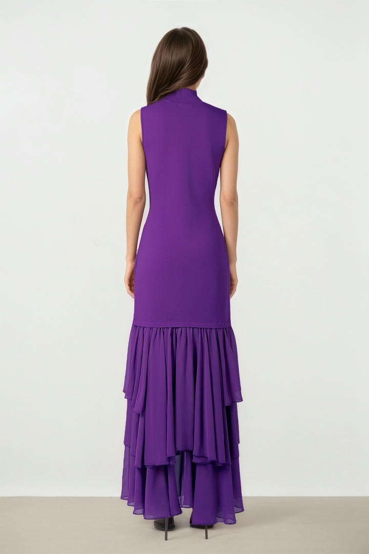 PURPLE KNITTED MAXI DRESS