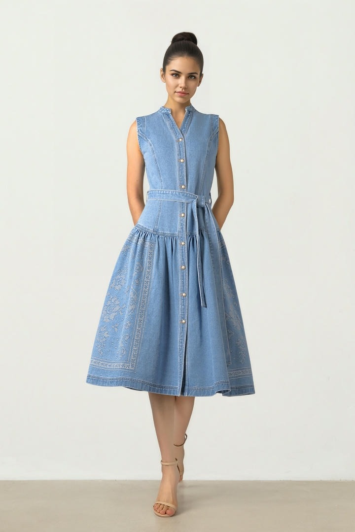 Light Denim Midi