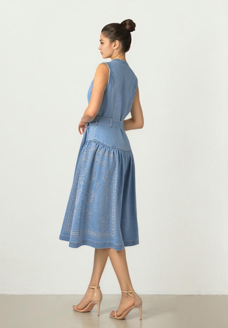 Light Denim Midi
